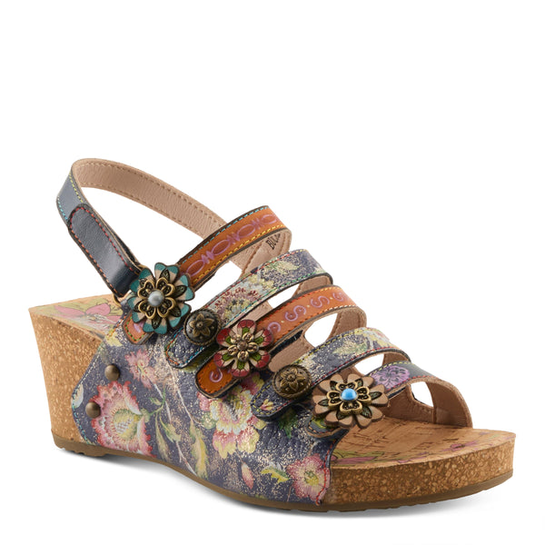 L'Artiste Buckleitup Cork Wedge heel Sandals - Spring Step Shoes