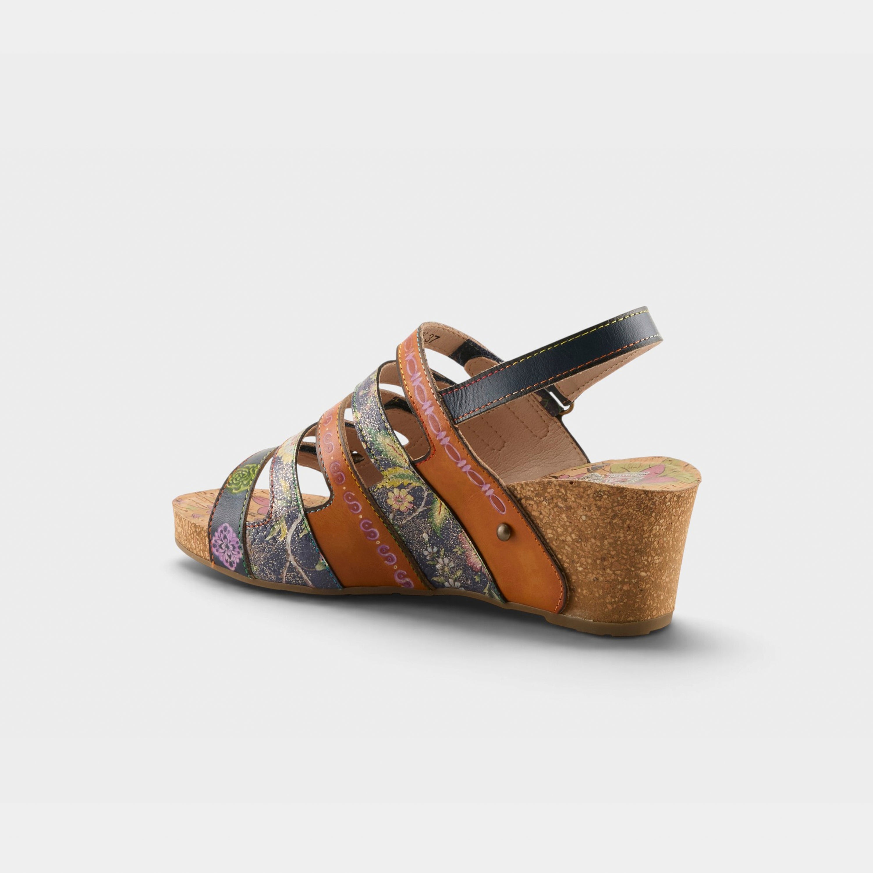 L'Artiste Buckleitup Cork Wedge heel Sandals - Spring Step Shoes