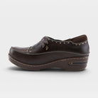 L'Artiste Burbank clogs in Brown, side view