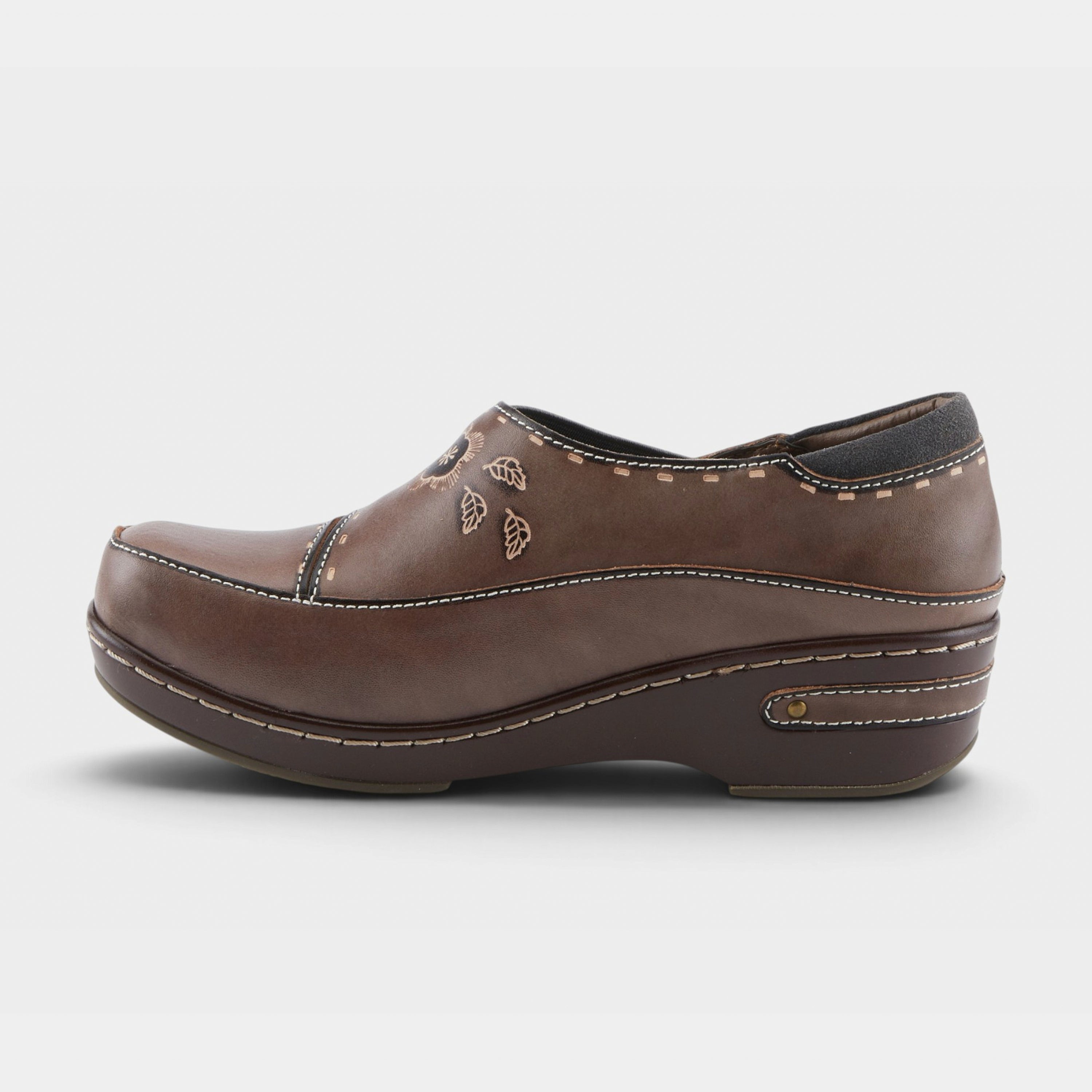L'Artiste Burbank clogs in Grey, side view