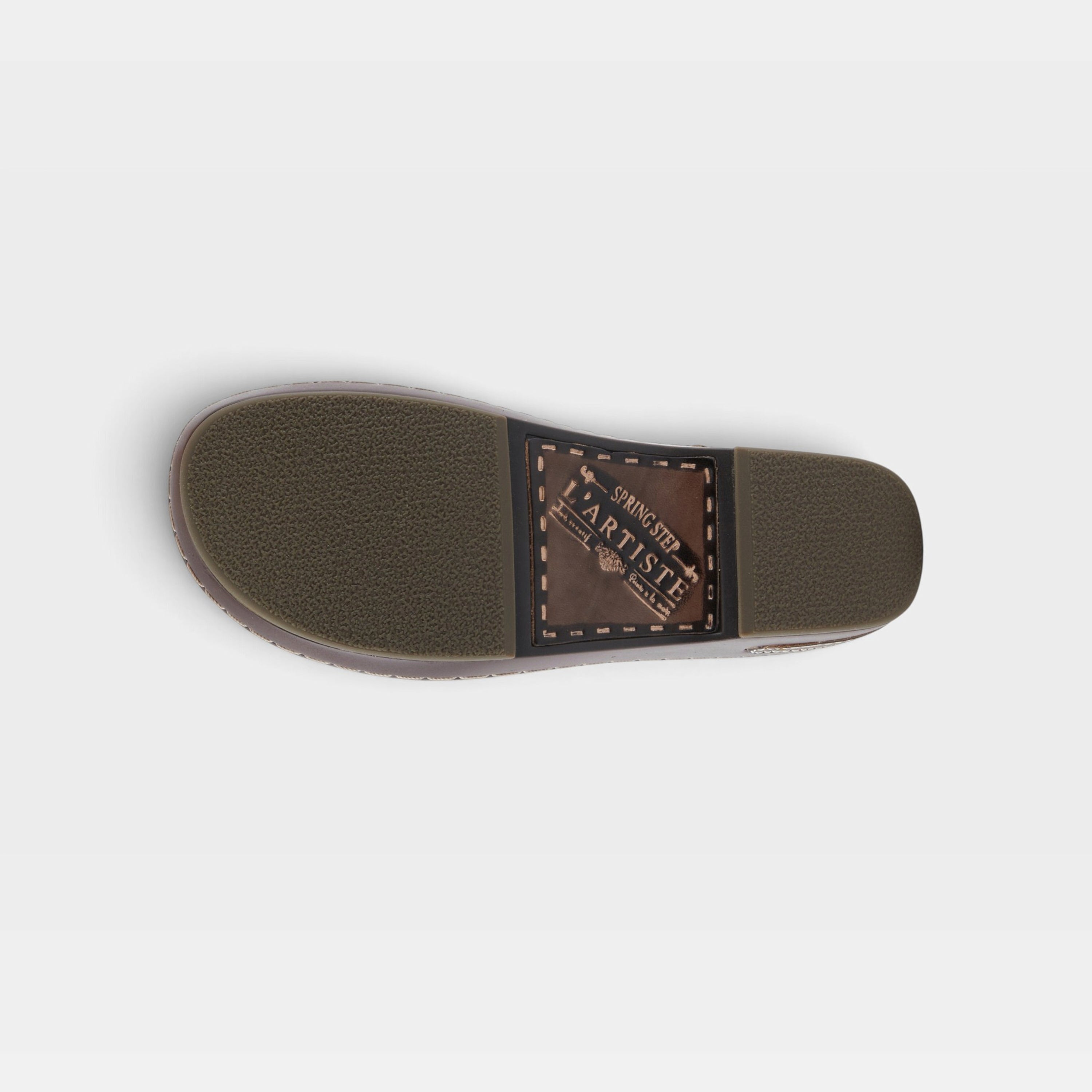 L'Artiste Burbank clogs in Grey, outsole view