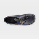 L'Artiste Burbank clogs in Navy, top view