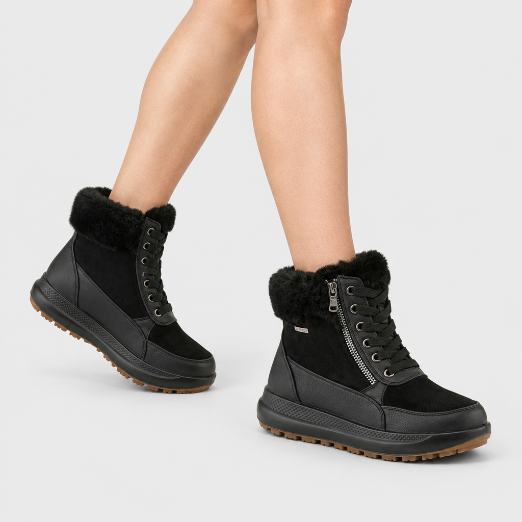 Flexus Burrell Black Boot - on-foot view