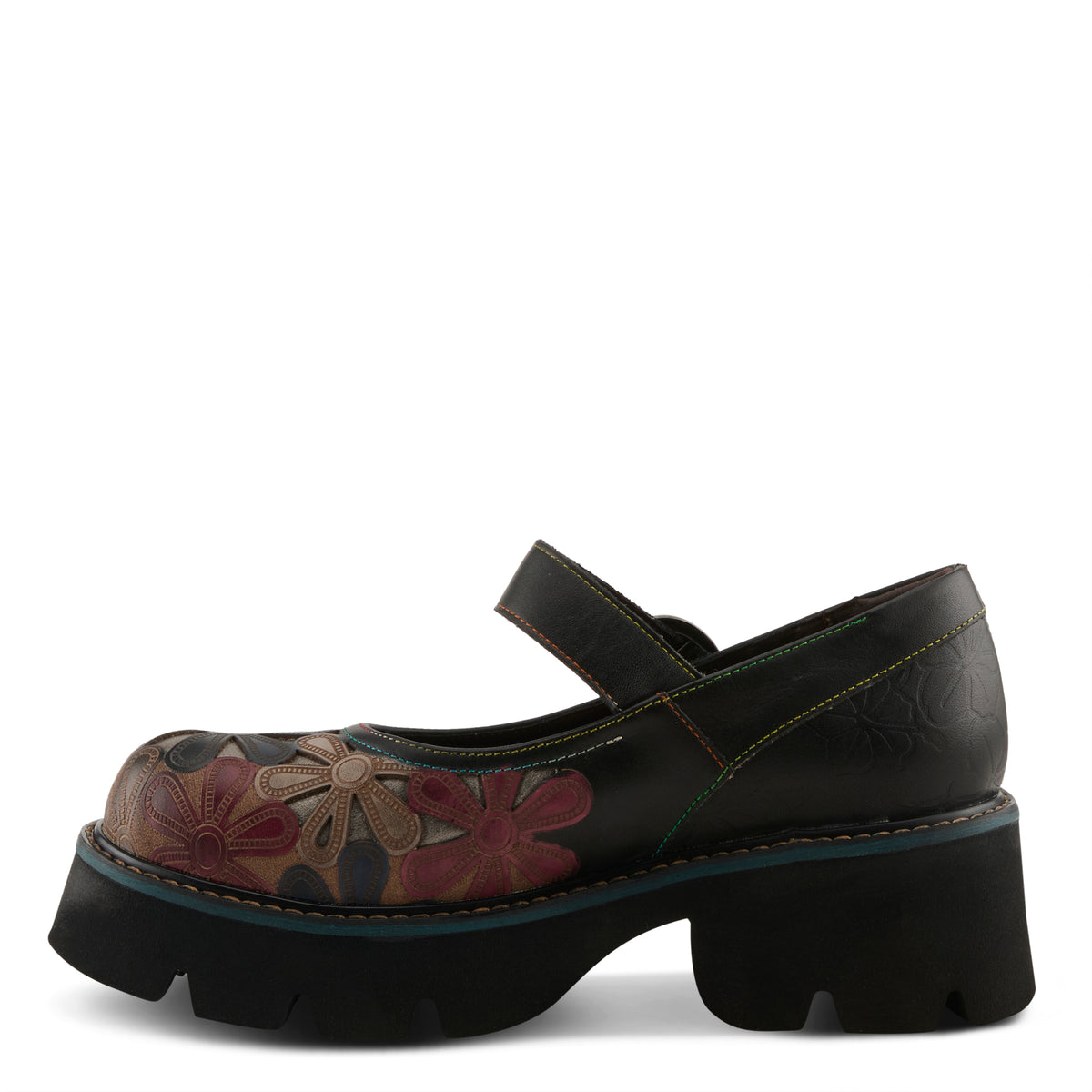 L'Artiste L'ARTISTE BUSYBEE SHOES shoe in black multi with handcrafted leather design