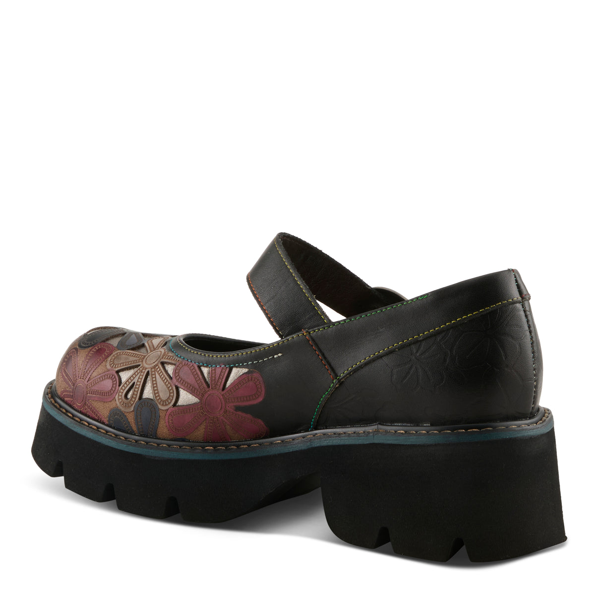 L'Artiste L'ARTISTE BUSYBEE SHOES shoe in black multi with handcrafted leather design