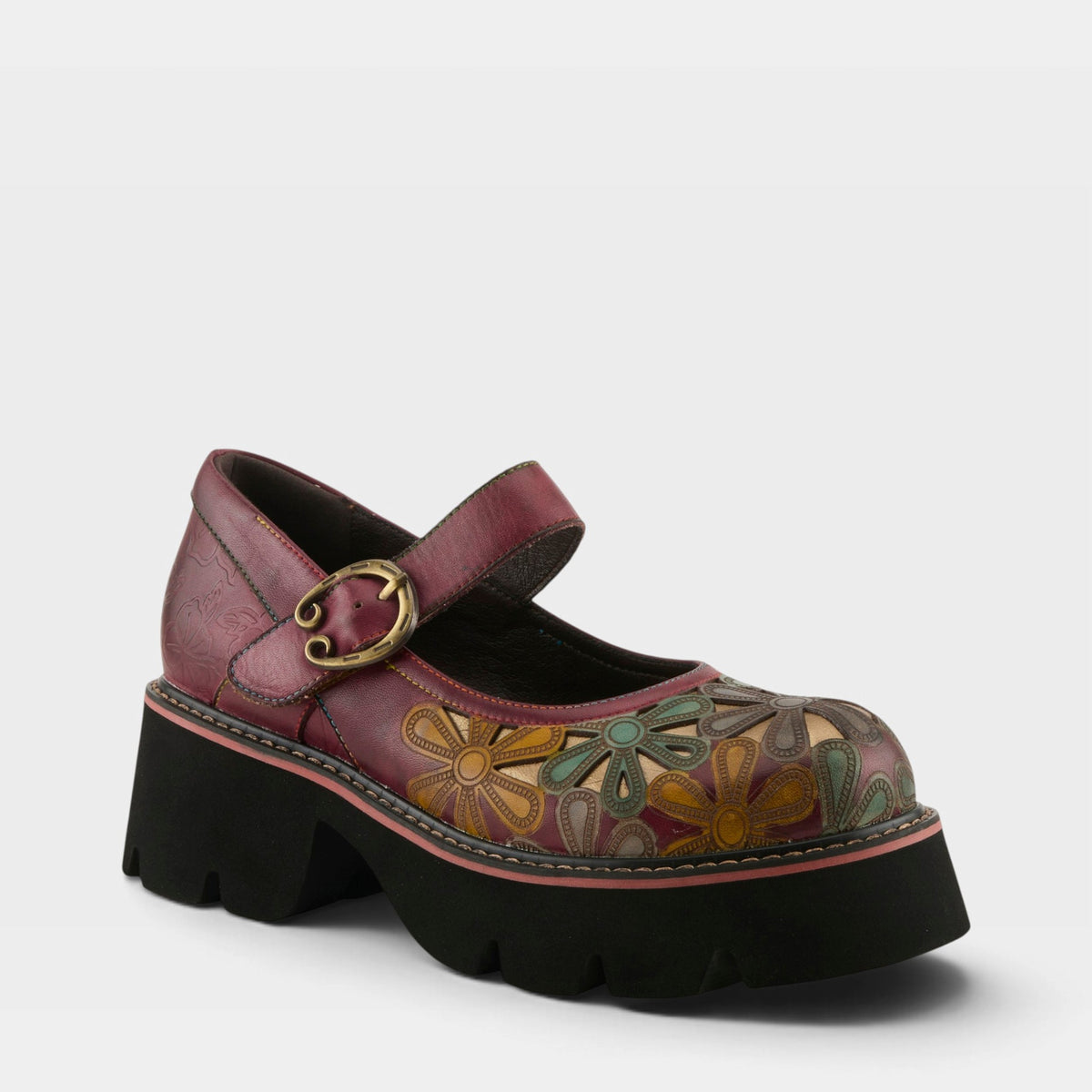 L'Artiste BUSYBEE SHOES in BORDEAUX MULTI, front view