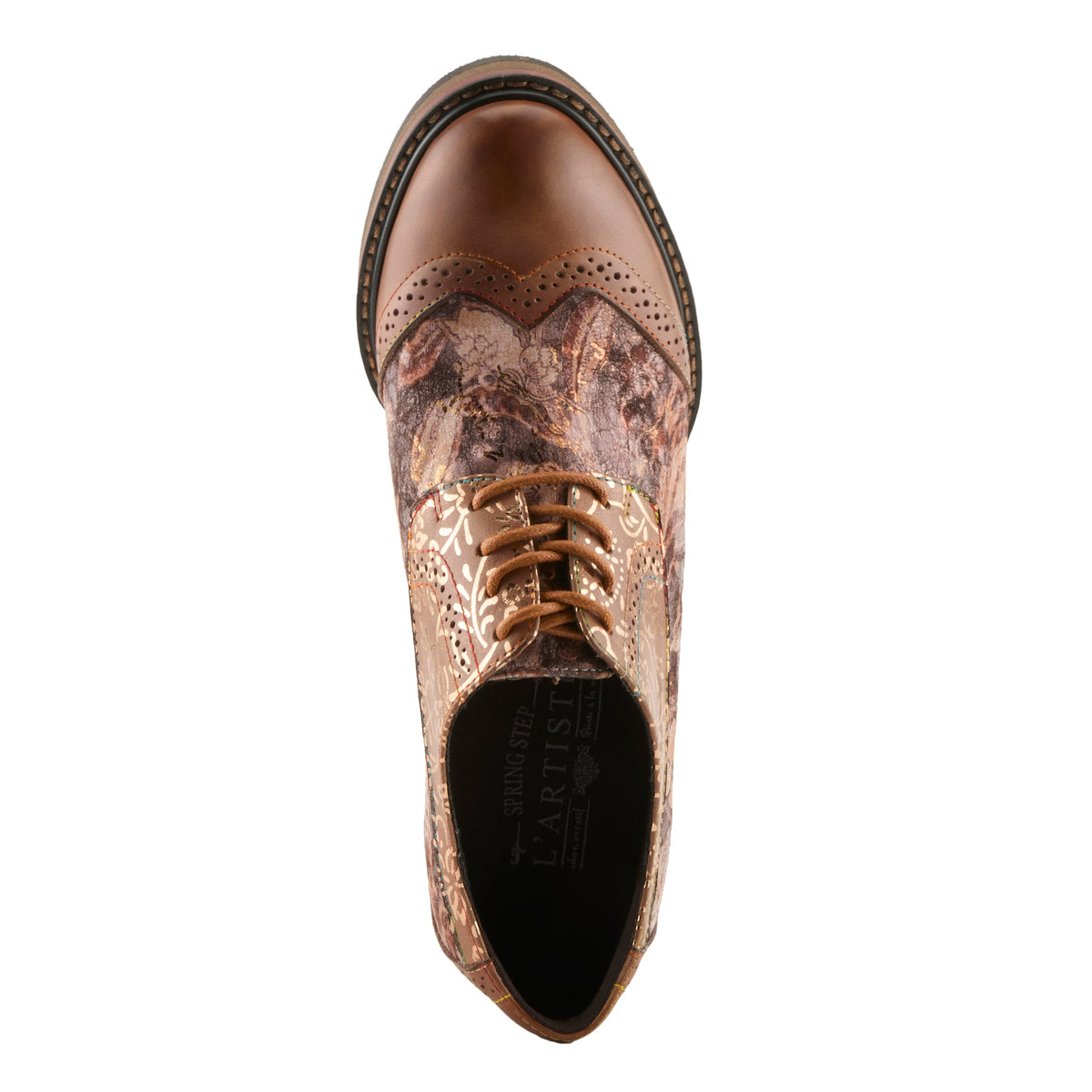 L'Artiste L'ARTISTE CADEN SHOES shoe in tan multi with handcrafted leather design
