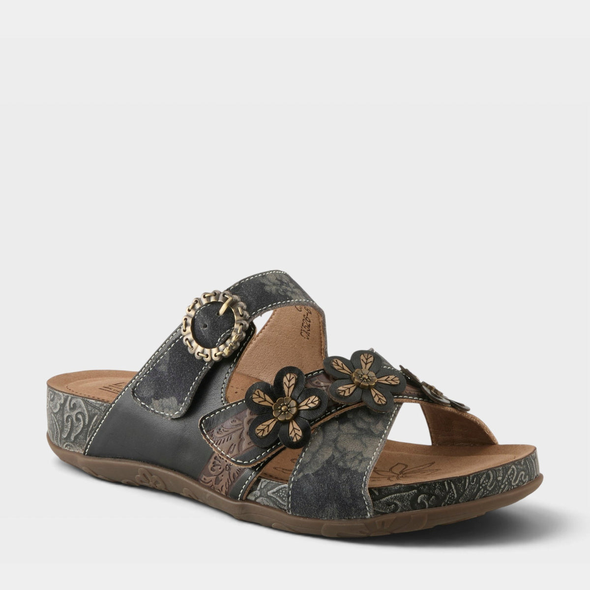 L'Artiste CAELANA SANDALS in BLACK MULTI, front view