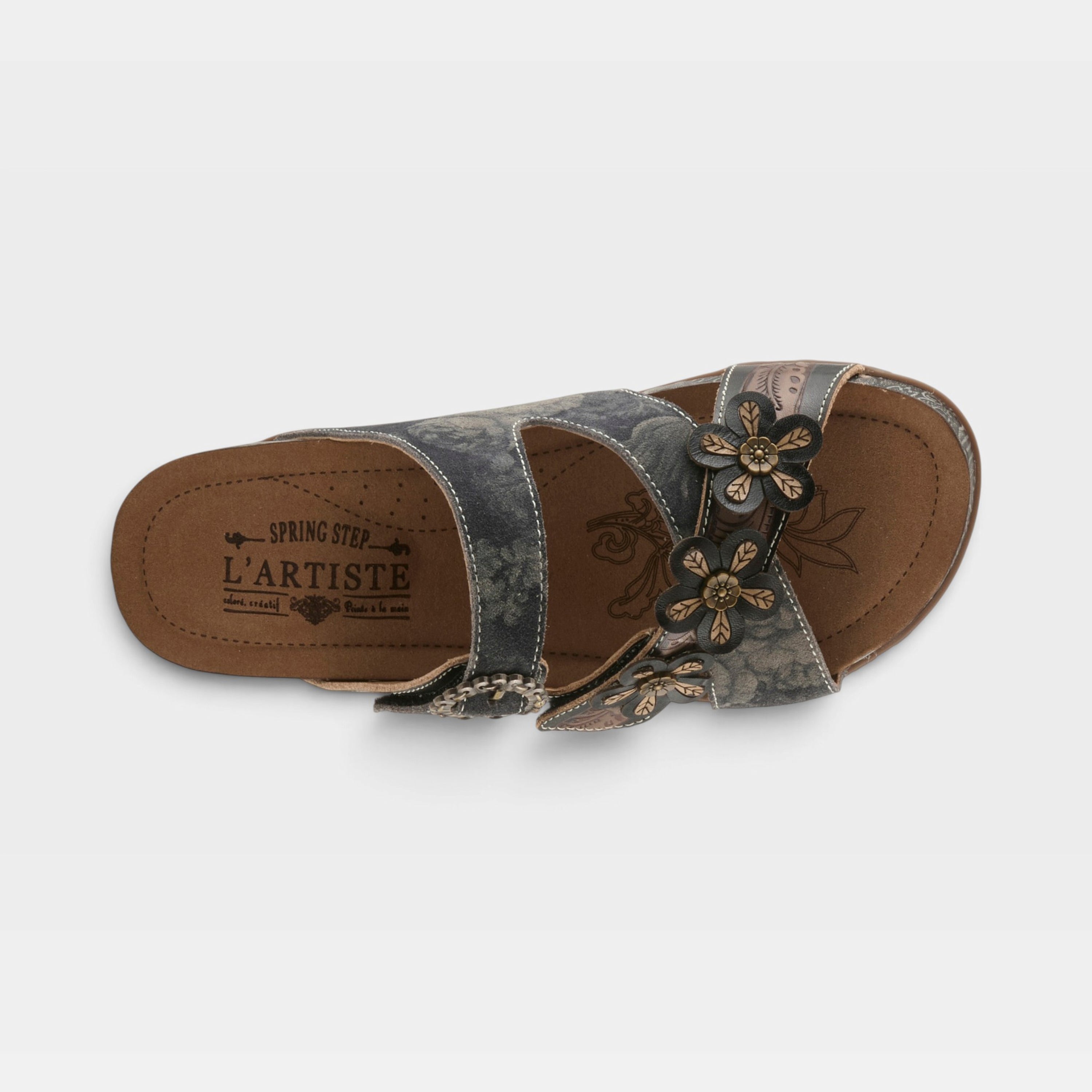 L'Artiste Caelana sandals in Black Multi, top view