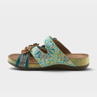 L'Artiste Caelana sandals in Turquoise Multi, side view