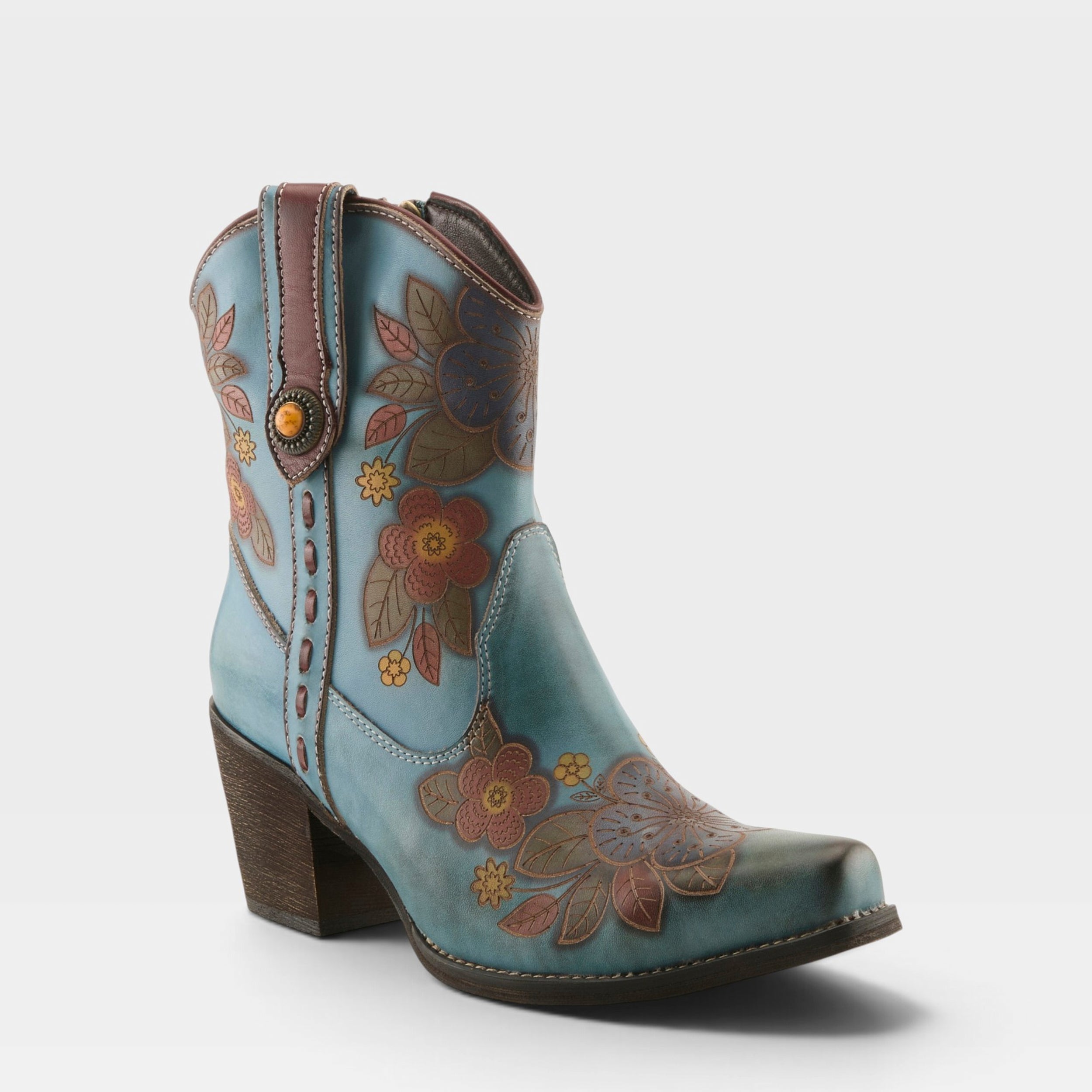 L'Artiste CAHOOTS BOOTS in BLUE MULTI, front view