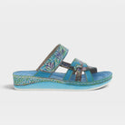 L'Artiste Caiman slide sandals in Aqua Multi, hero view