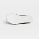 L'Artiste Caiman slide sandals in Black Multi, outsole view