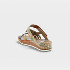 L'Artiste Caiman slide sandals in Camel Multi, alternate angle view