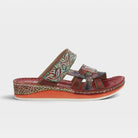 L'Artiste Caiman slide sandals in Red Multi, hero view