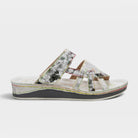 L'Artiste Caiman slide sandals in Silver Multi, hero view