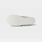 L'Artiste Caiman slide sandals in Silver Multi, outsole view