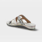 L'Artiste Caiman slide sandals in Silver Multi, alternate angle view