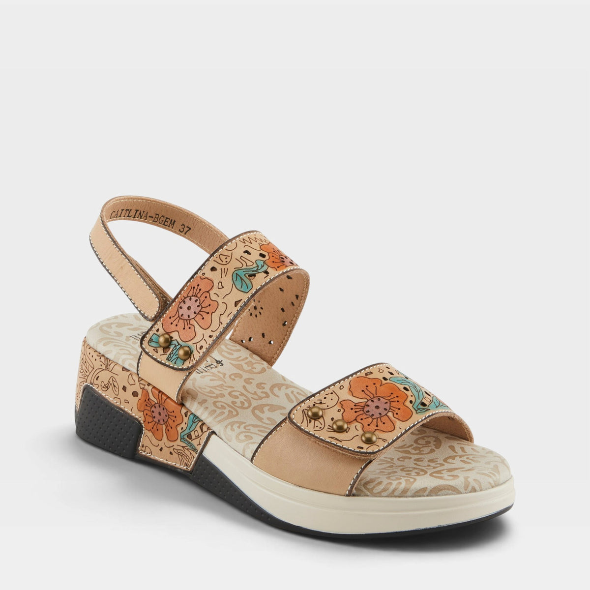 L'Artiste CAITLINA SANDALS in BEIGE MULTI, front view