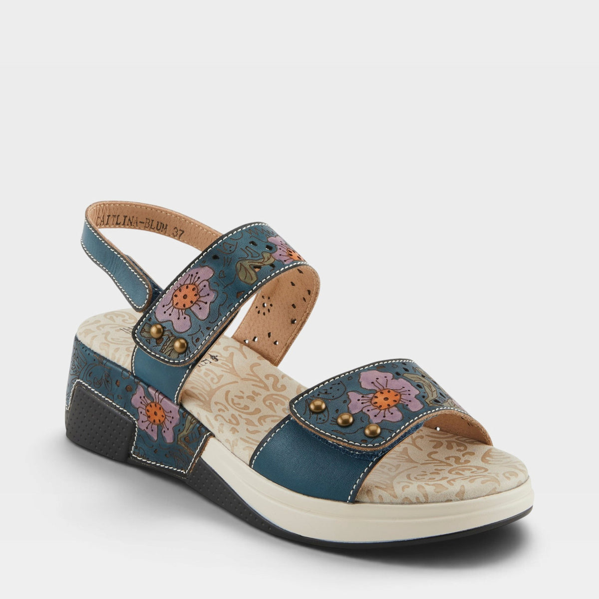 L'Artiste CAITLINA SANDALS in BLUE MULTI, front view