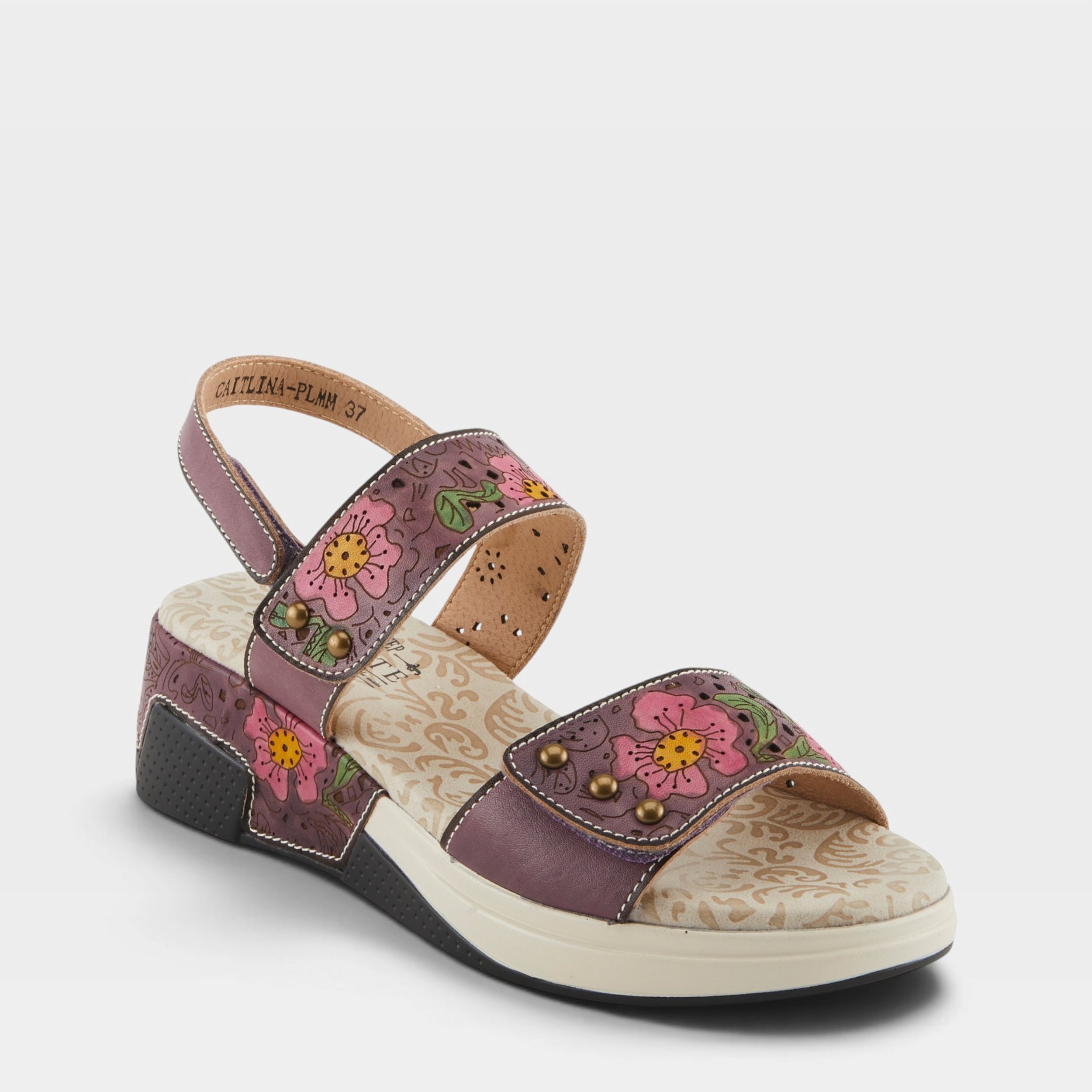 L'Artiste CAITLINA SANDALS in PLUM MULTI, front view
