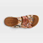 L'Artiste Calamityjay sandals in Camel Multi, top view
