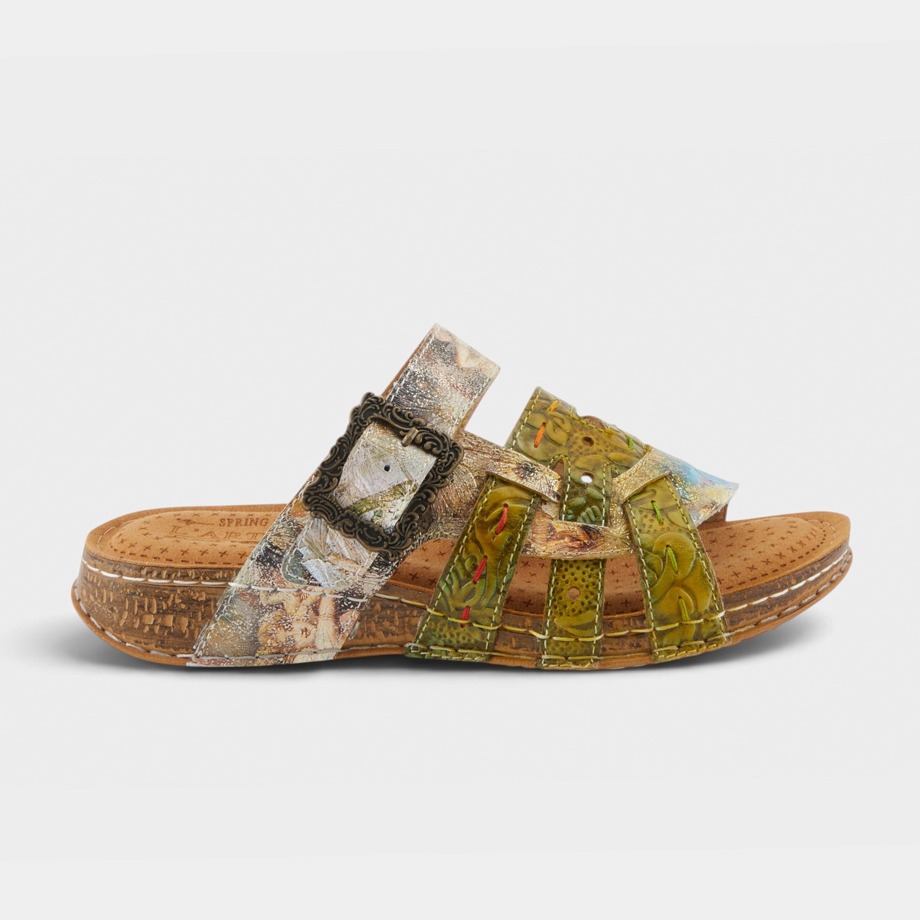 L'Artiste Calamityjay sandals in Olive Multi, hero view