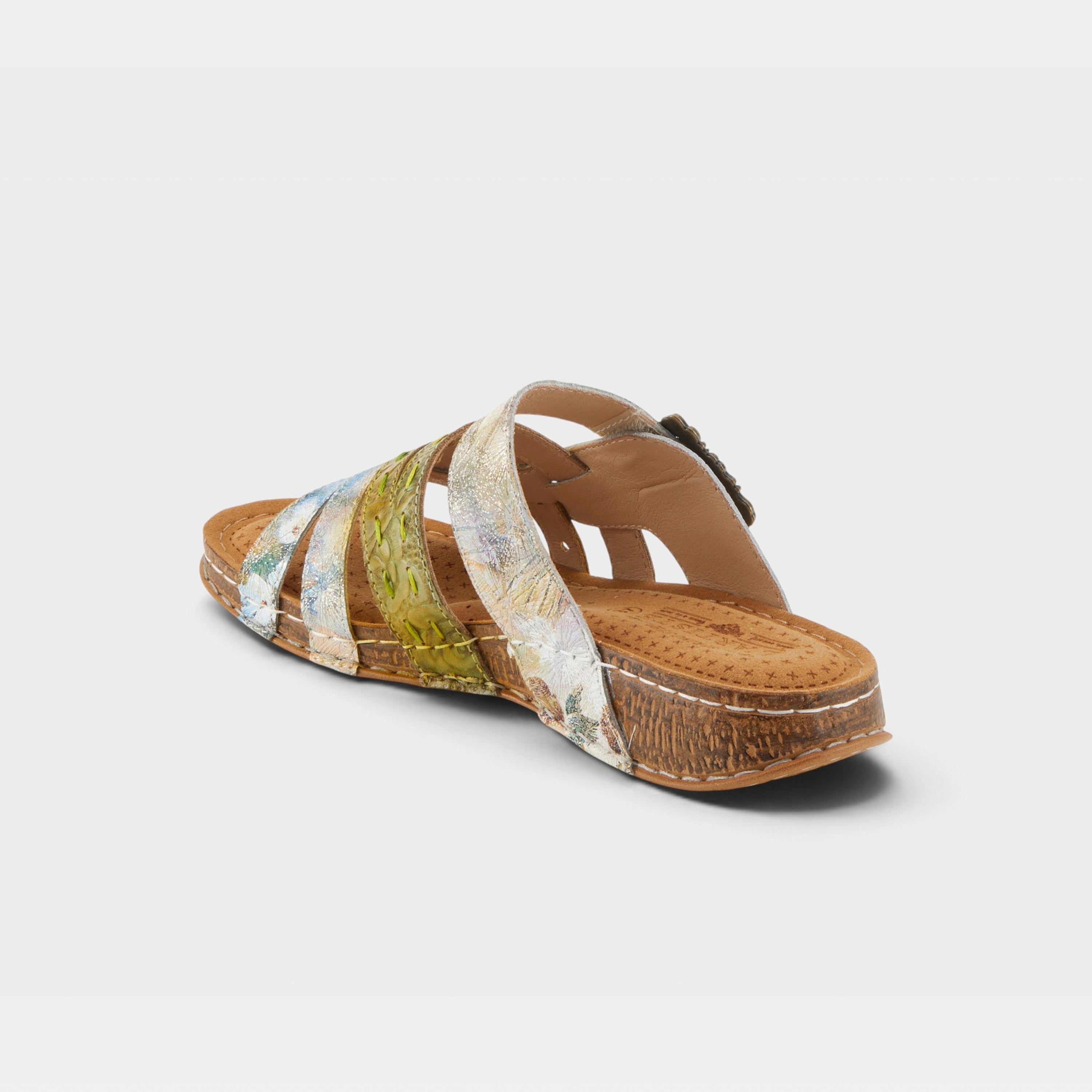 L'Artiste Calamityjay sandals in Olive Multi, alternate angle view