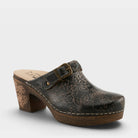L'Artiste CALLIROE CLOGS in BLACK MULTI, front view
