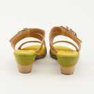 L'Artiste L'ARTISTE CLASSICAL SLIDE SANDALS sandal in yellow multi with handcrafted leather design