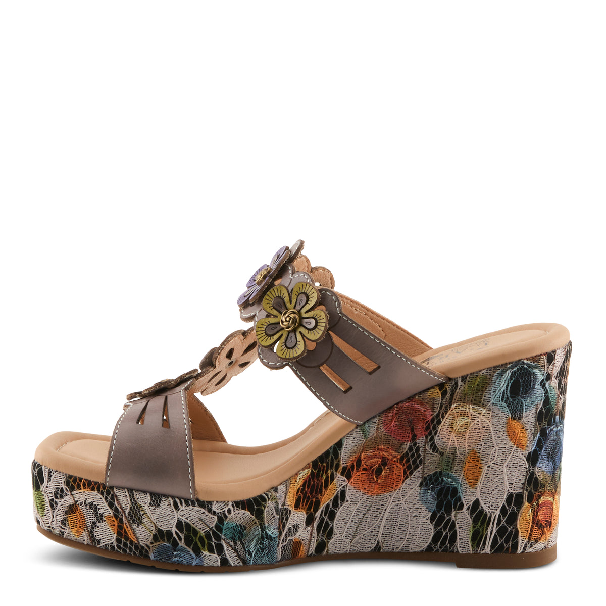 L'Artiste L'ARTISTE CAPRICE SANDALS sandal in grey with handcrafted leather design