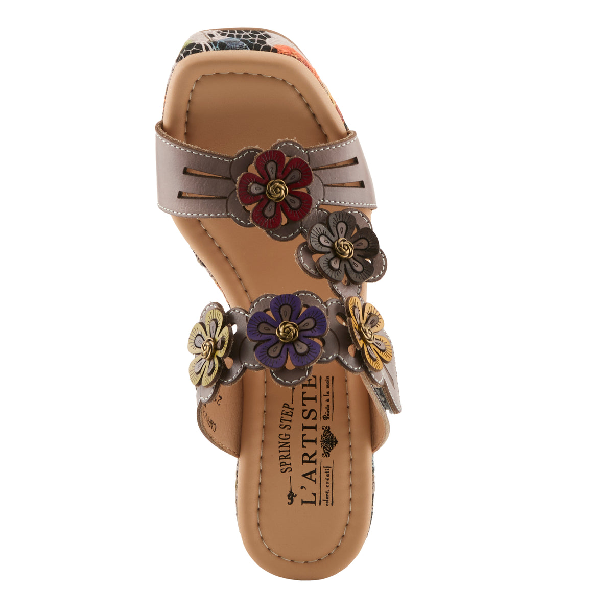 L'Artiste L'ARTISTE CAPRICE SANDALS sandal in grey with handcrafted leather design