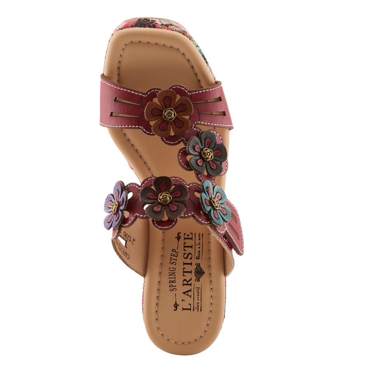 L'Artiste L'ARTISTE CAPRICE SANDALS sandal in red with handcrafted leather design