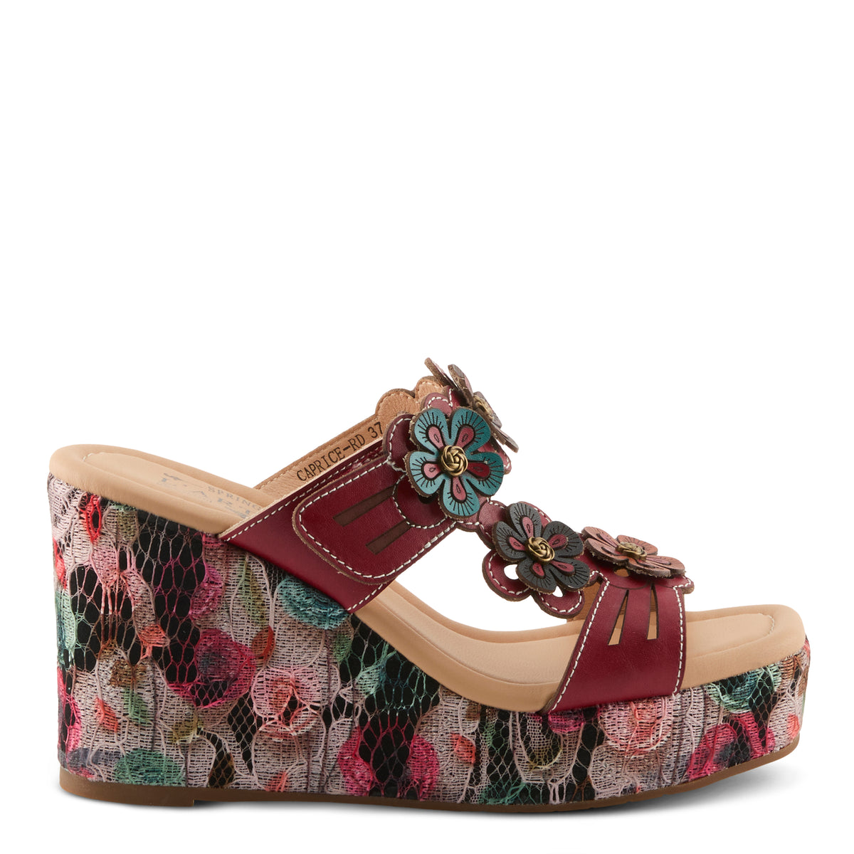 L'Artiste L'ARTISTE CAPRICE SANDALS sandal in red with handcrafted leather design