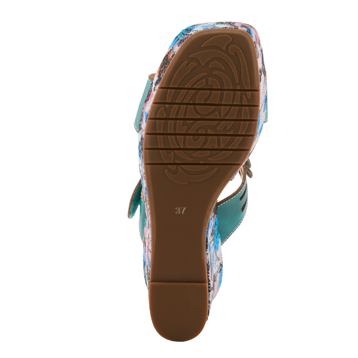L'Artiste L'ARTISTE CAPRICE SANDALS sandal in turquoise with handcrafted leather design