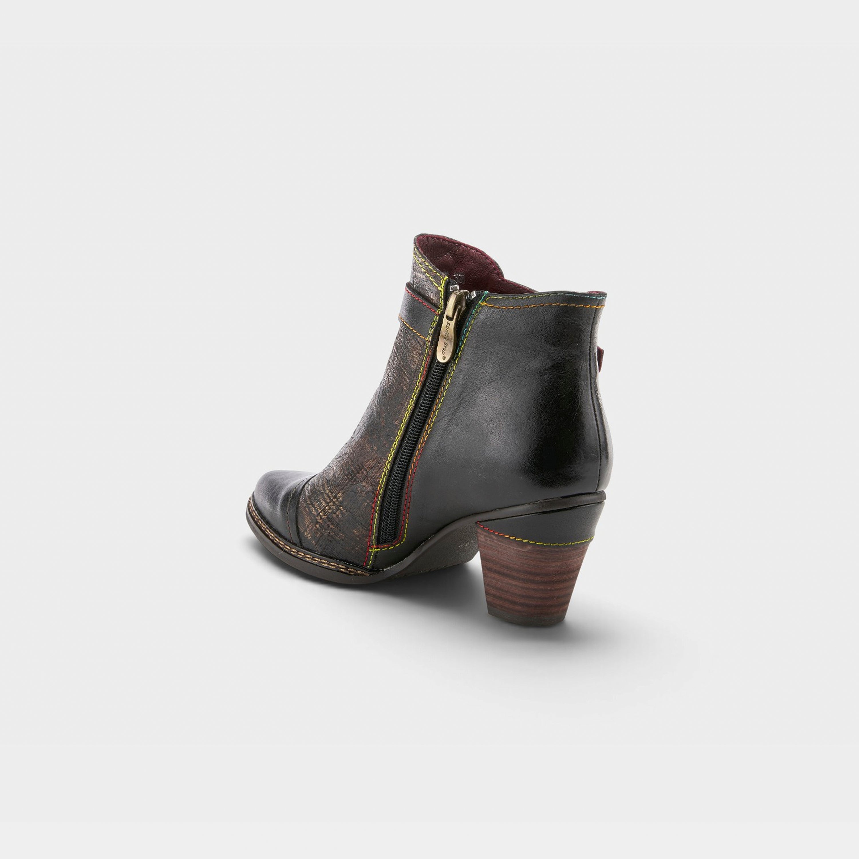 L'Artiste Captivate booties in Black Multi, alternate angle view
