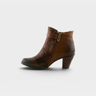 L'Artiste Captivate booties in Brown Multi, side view
