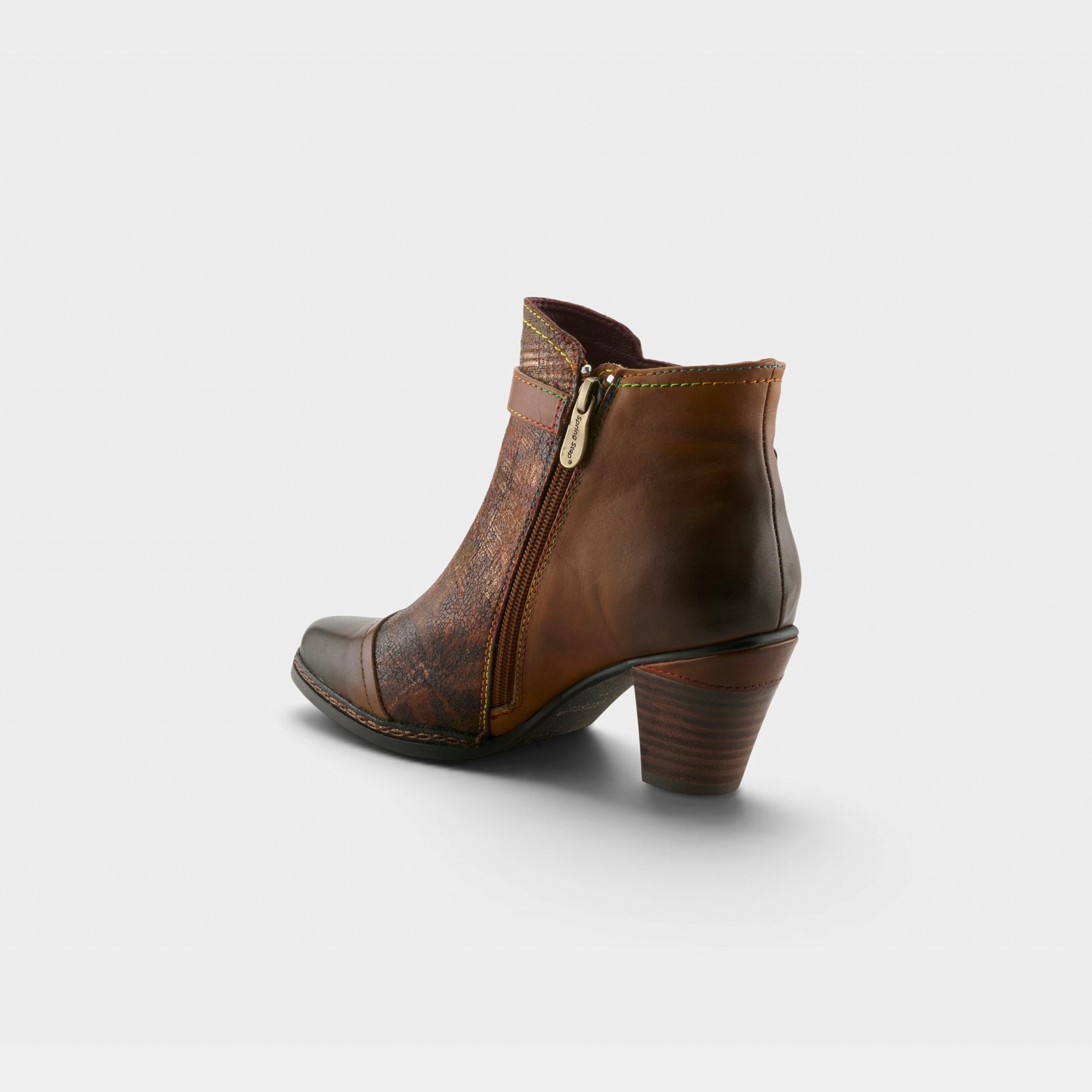 L'Artiste Captivate booties in Brown Multi, alternate angle view