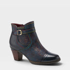 L'Artiste CAPTIVATE BOOTIES in NAVY MULTI, front view