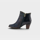 L'Artiste Captivate booties in Navy Multi, side view
