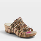 L'Artiste CARBONE SANDALS in BEIGE MULTI, front view