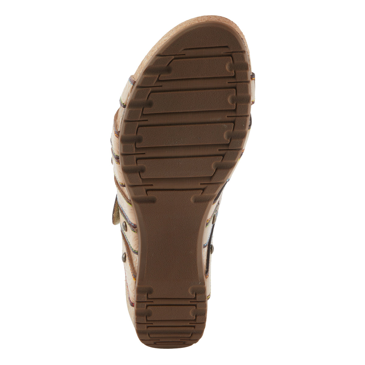 L'Artiste L'ARTISTE CARBONE SANDALS sandal in beige multi with handcrafted leather design
