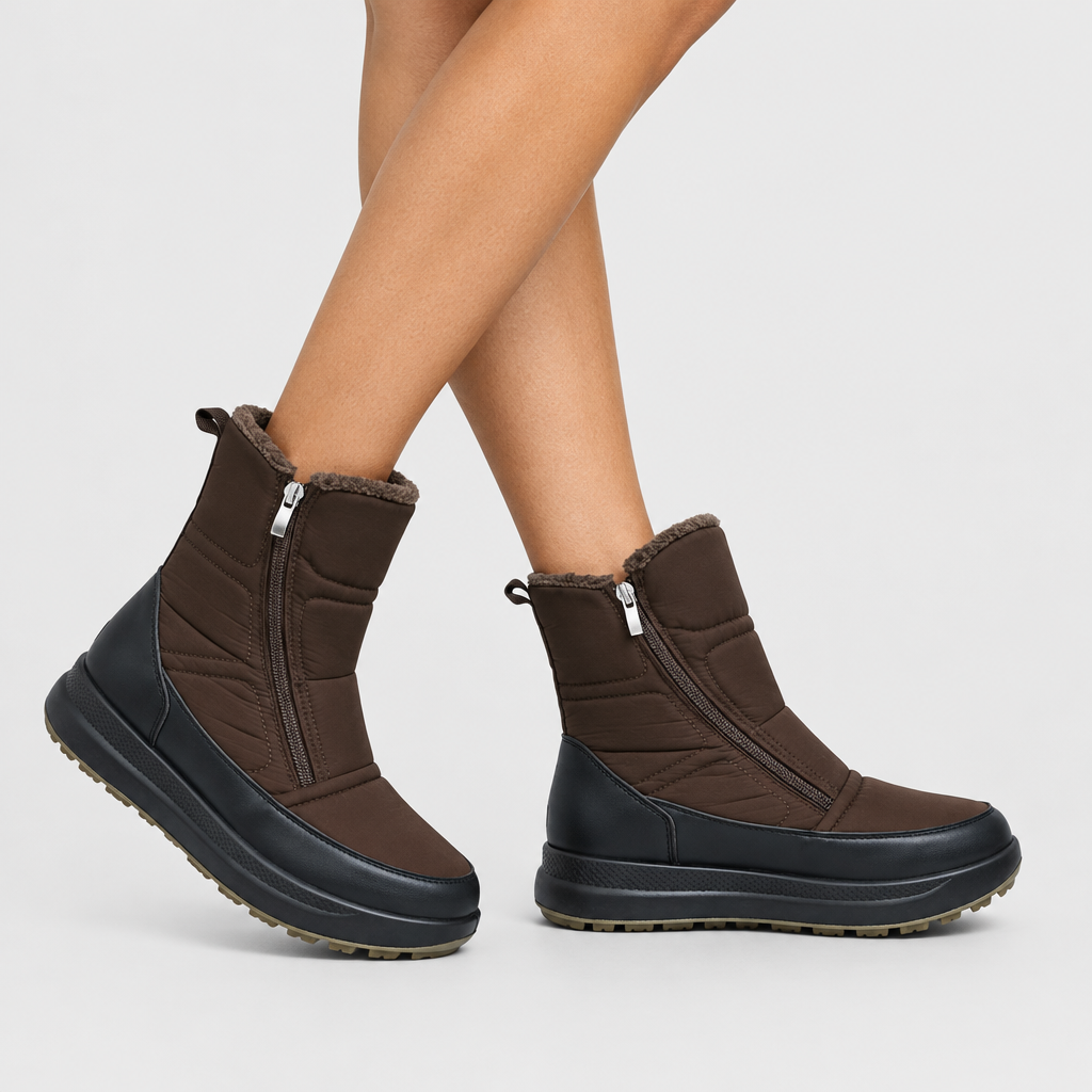 Flexus Cariselle Dark Brown Boot - on-foot view