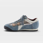 L'Artiste Carpediem sneakers in Blue Multi Suede, side view