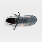 L'Artiste Carpediem sneakers in Blue Multi Suede, top view