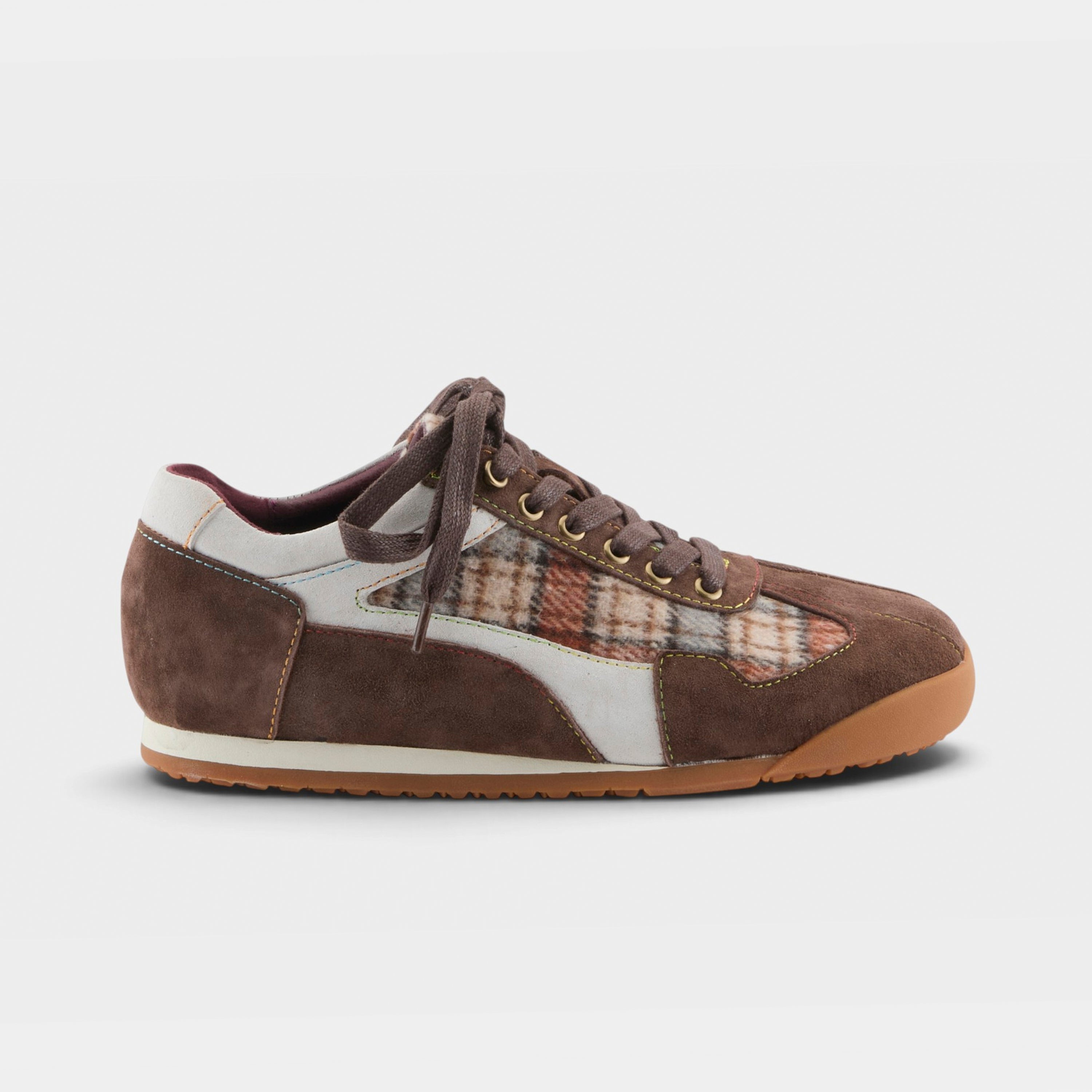 L'Artiste Carpediem sneakers in Brown Multi Suede, hero view