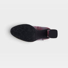 L'Artiste Carre boots in Plum Multi, outsole view