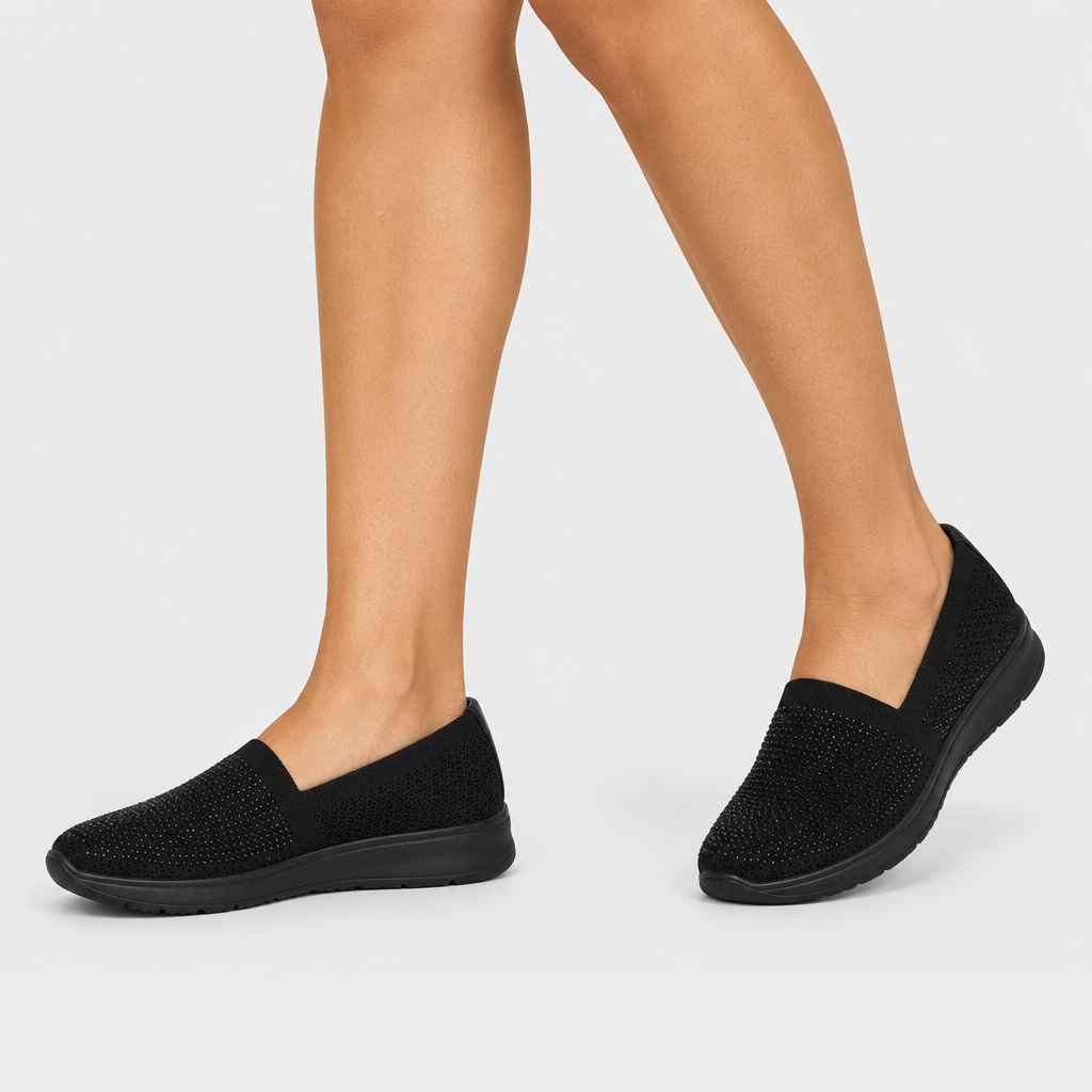 Flexus Century Black Shoe - on-foot view