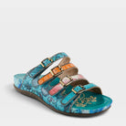 L'Artiste CHAIMA SANDALS in TURQUOISE MULTI, front view