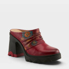 L'Artiste CHEMISTRY SHOES in DARK RED MULTI, front view